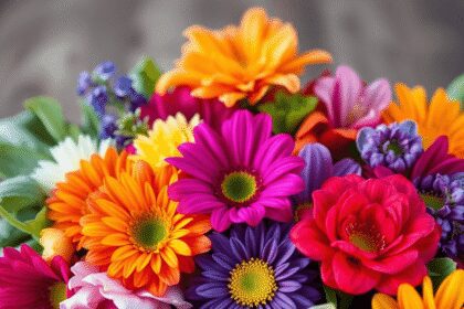 Gros plan de fleurs comestibles colorées disposées sur une table en bois rustique avec une douce lumière naturelle, mettant en valeur leur fraîcheu...