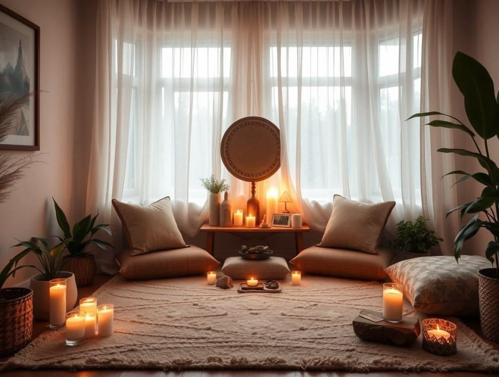 Préparer un espace sacré chez soi pour la relaxation profonde et la guérison énergétique