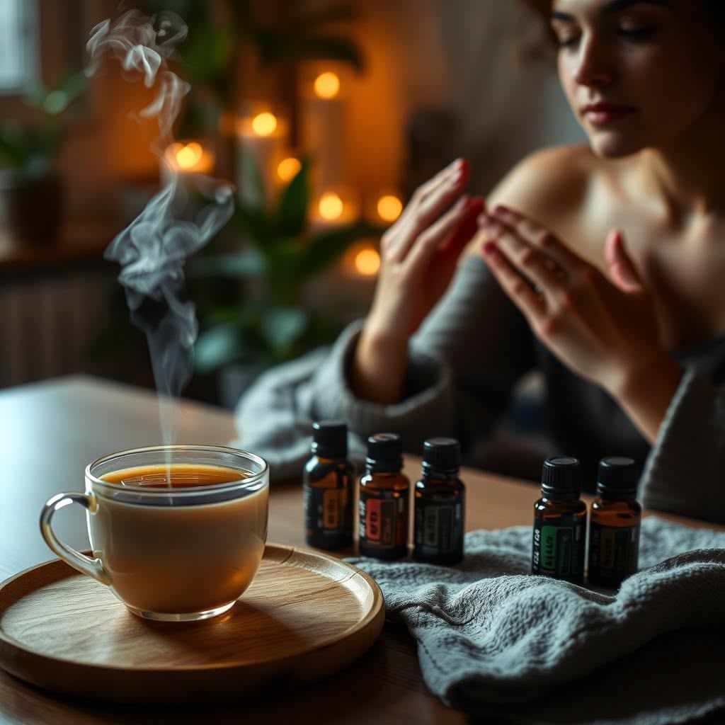 Créer un rituel du soir apaisant avec tisanes, huiles essentielles et auto-massages relaxants